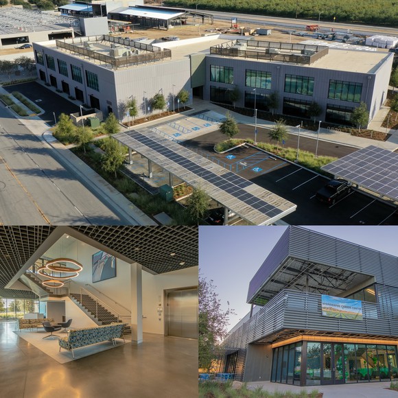 Design renders from around the amenities center at the Wonderful Industrial Park